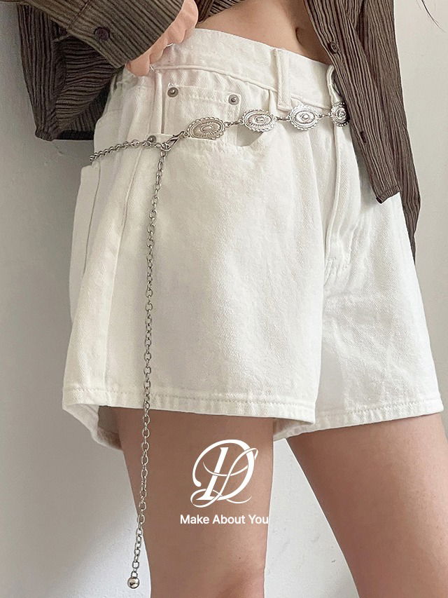 Big Size S-5XL Antique Flower Chain Silver Western Point Belt