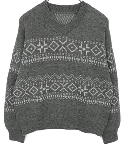 차니 노르딕 브이넥 긴팔 니트