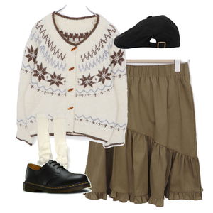 스커트,가디건&베스트,기타악세서리 코디