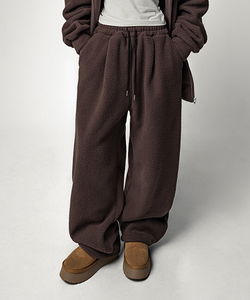 Yanghuts Carpenter Pintuck String Dumble Fleece Cargo Balloon Wide Banding Pants