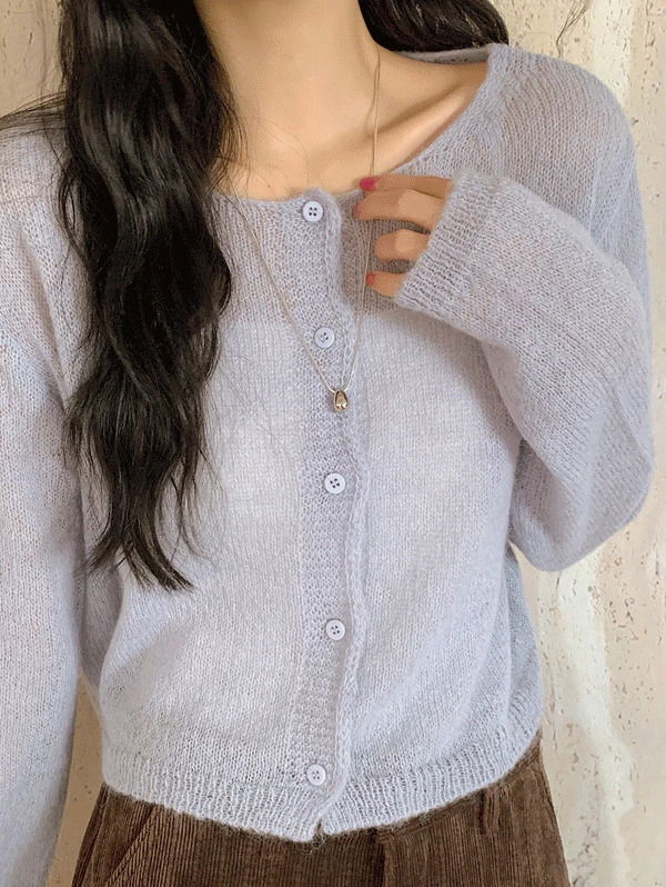 Cotton Wool Alpaca Crop Knitwear Cardigan - 9 Colors 开襟衫