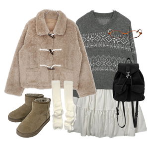 반바지,니트,자켓 코디