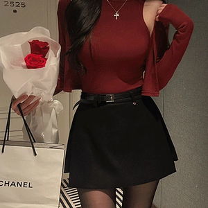 코렐드 겨울 모직 옆트임 치마바지 미니 스커트