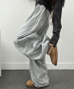 Scotch- Fleece-lined wide training pants with hem strings