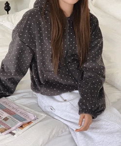 Colmy Dot Fleece Hoodie