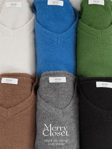 方領素色無袖針織背心