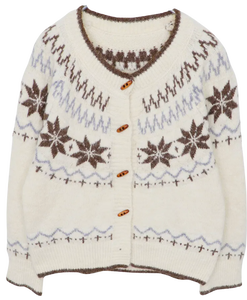 마를 노르딕 떡볶이 버튼 긴팔 니트 가디건