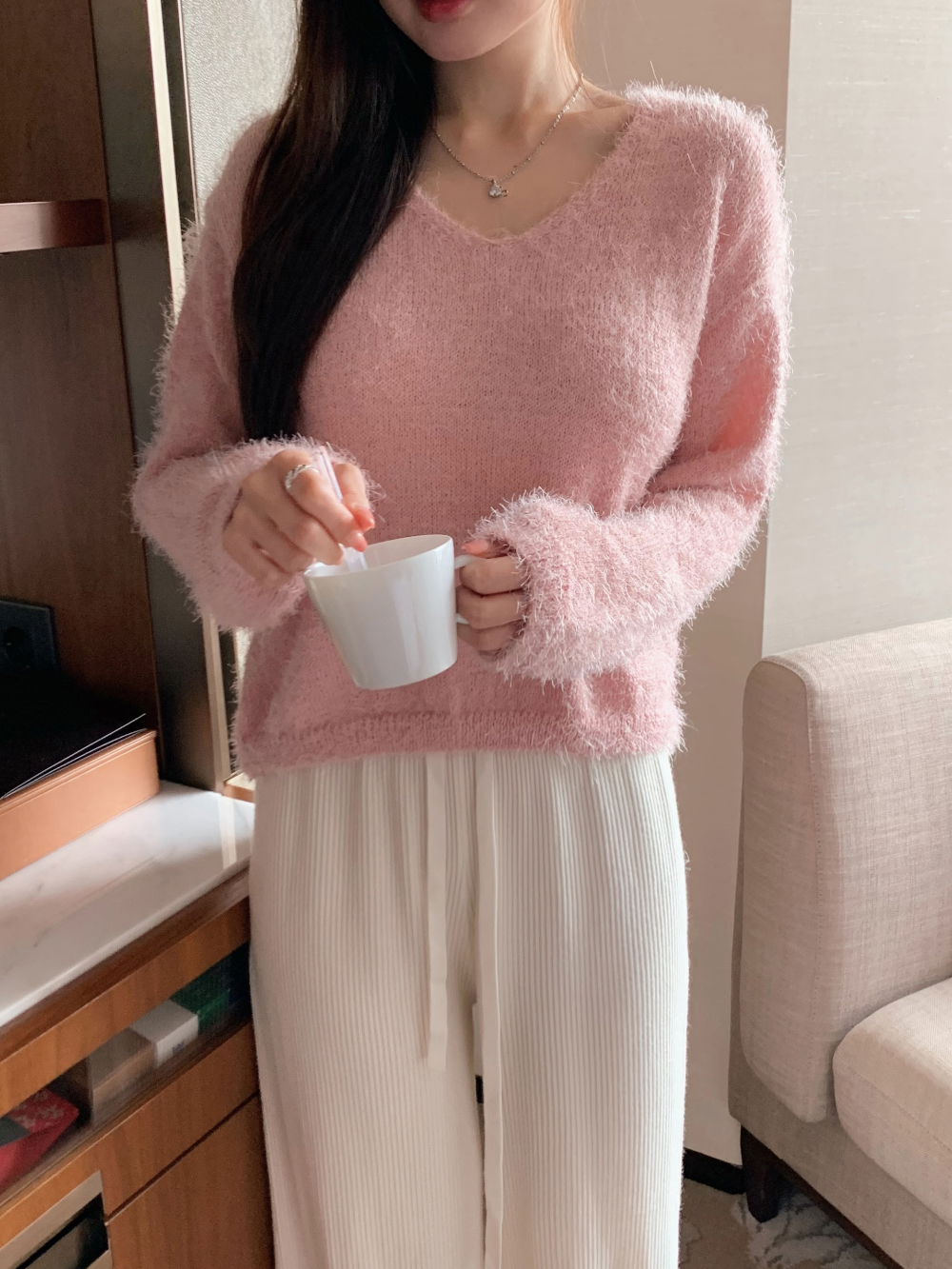 점퍼 모델 착용 이미지-S1L75