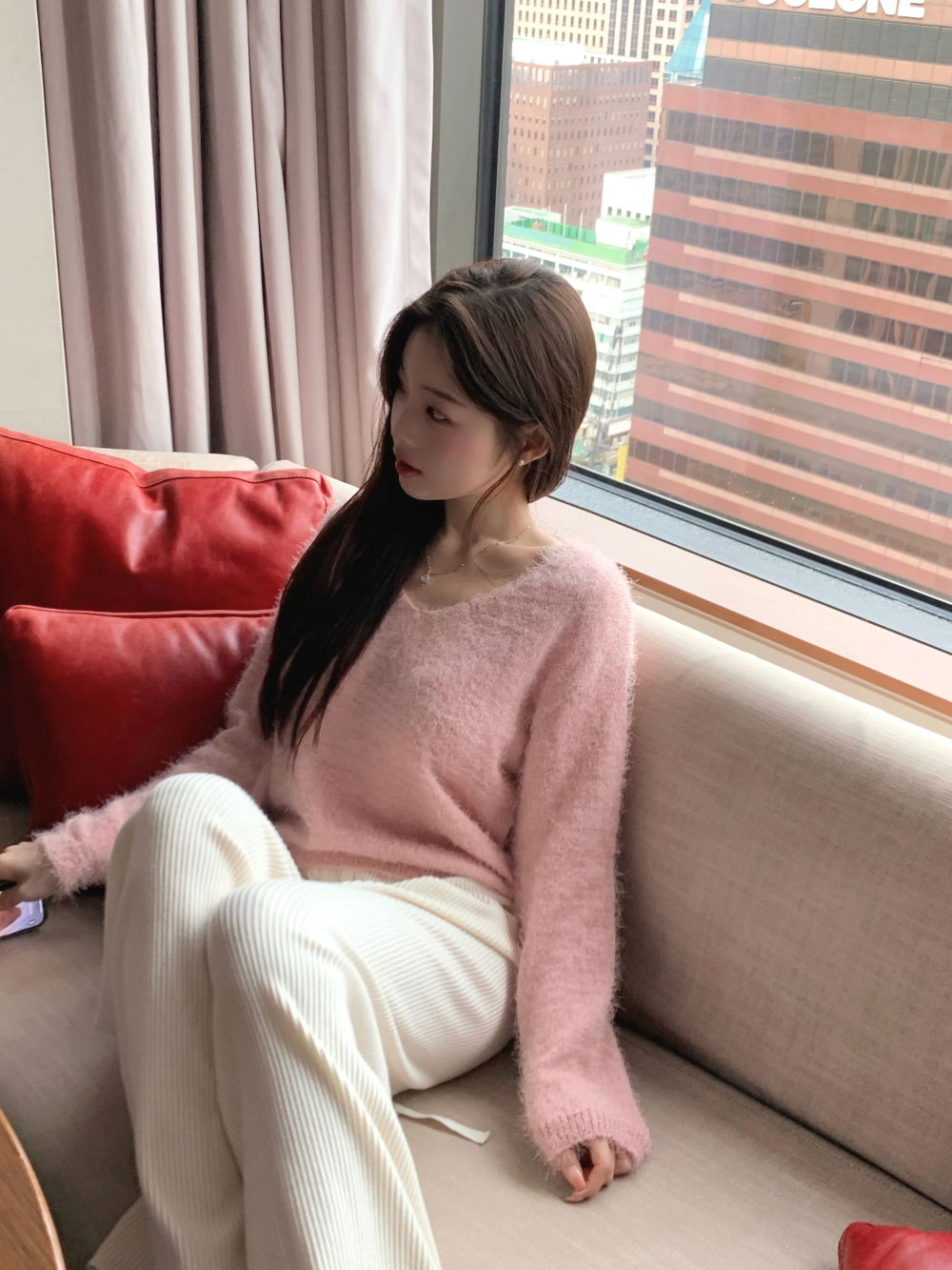 점퍼 모델 착용 이미지-S1L16