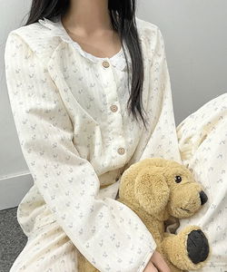 Creamy Quilted Pajama Set