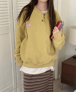 Wearing Woolen button-up Sweatshirt