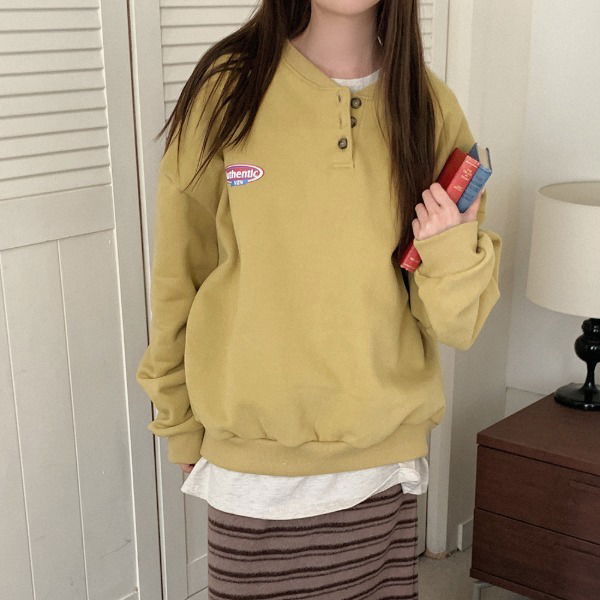 Wearing Woolen button-up Sweatshirt 長袖上衣