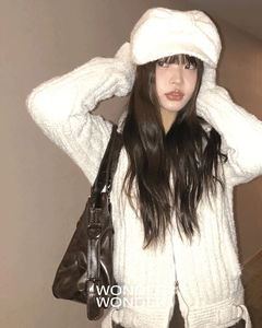 雙向高領針織外套