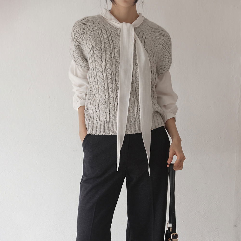 半球形插肩圆麻花 1/2 针织