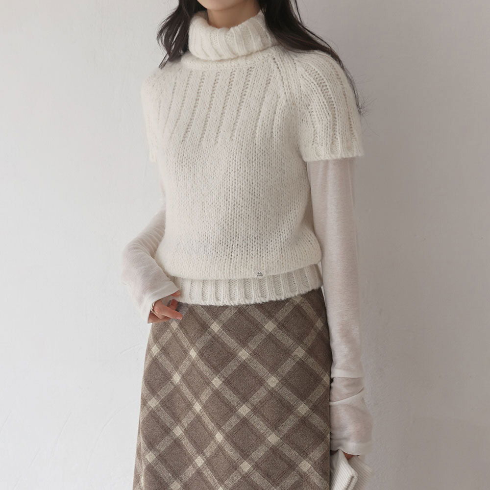 Lape Wool Alpaca Turtleneck Pendant 1/2 Knit