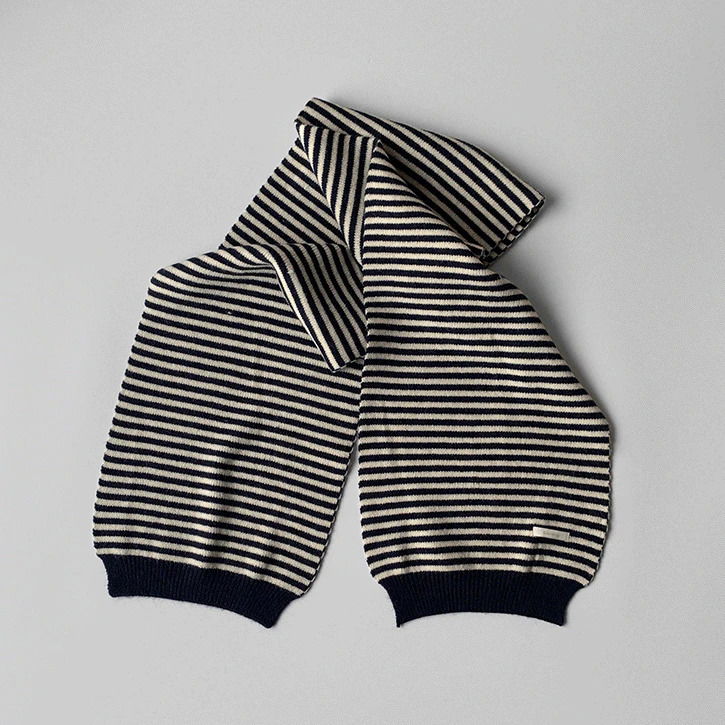 Wide Stripe 2 Label Knitwear Scarf 配飾