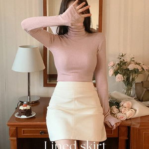 라인디 코튼 기모 미니스커트