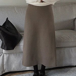 슈디린벨 모달 밍크 밴딩 니트 롱 스커트