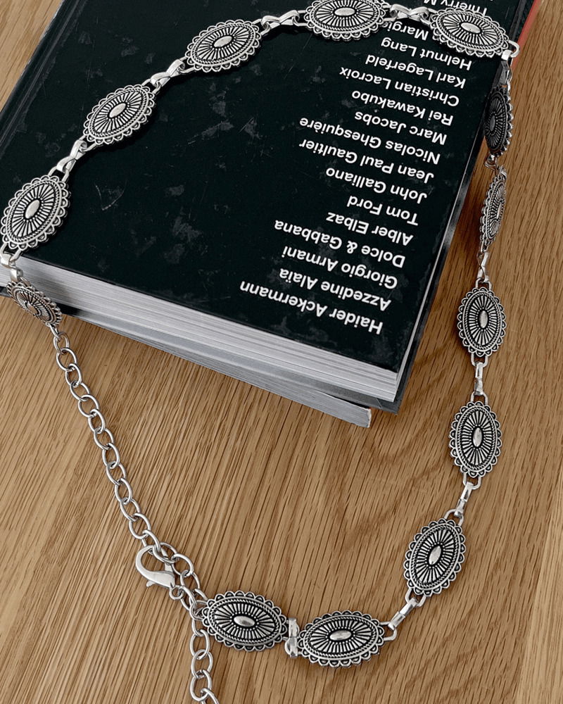 ケンボボヘミアンメタルシルバーベルト