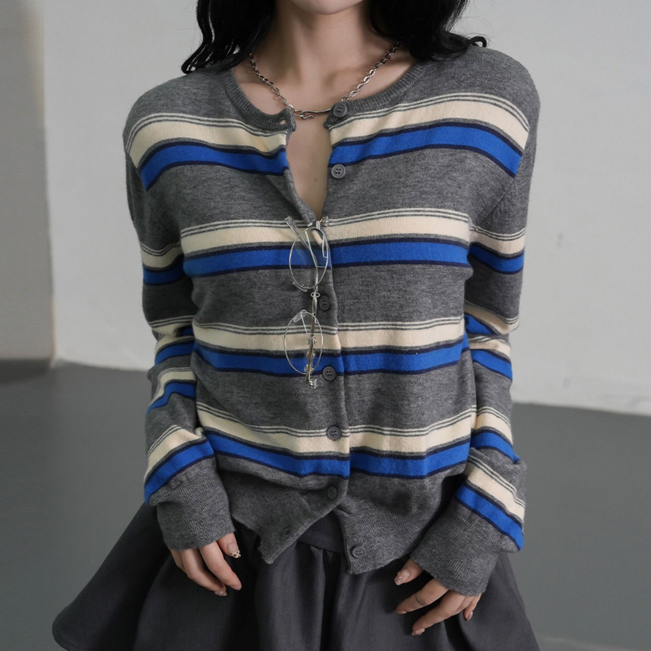 Rabu Stripe Knitwear Cardigan 开襟衫