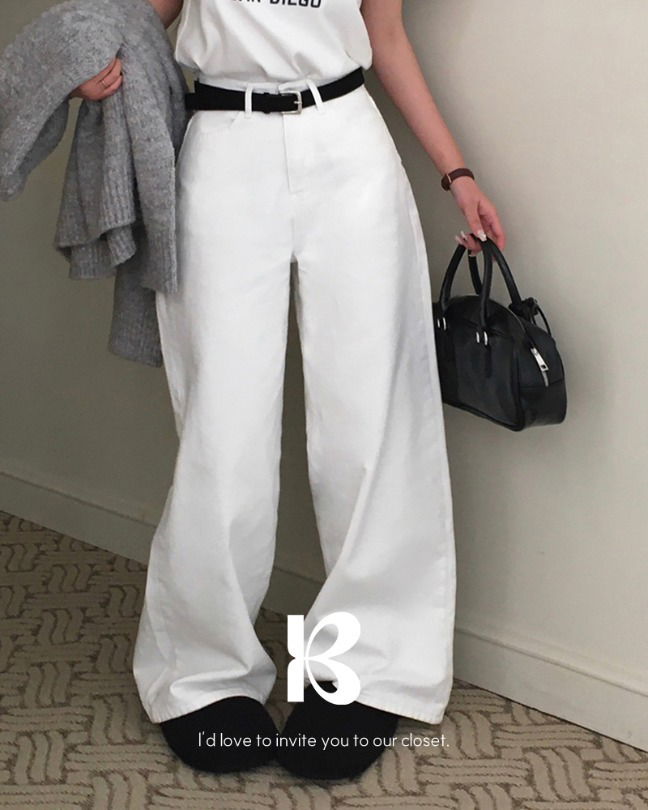 All-day fleece version. Basic cotton wide pants