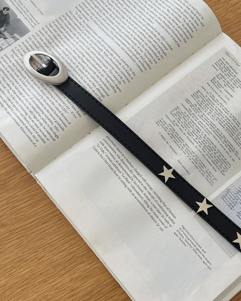 金屬星星造型真皮皮帶