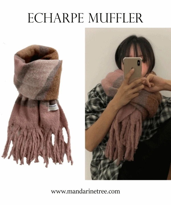 Eshap Stripe Knitwear Muffler Surgery Winter Scarf Couple Unisex 4 Colors