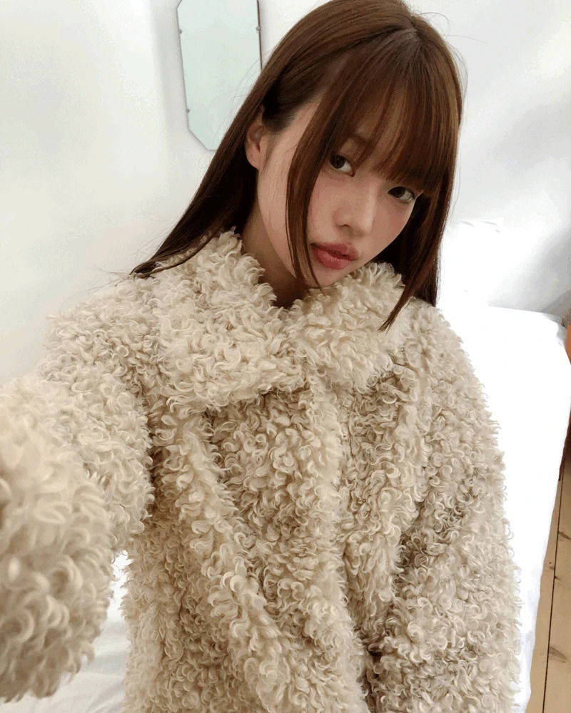Piru Half Poodle Poggle Fur Coat Jacket 大衣