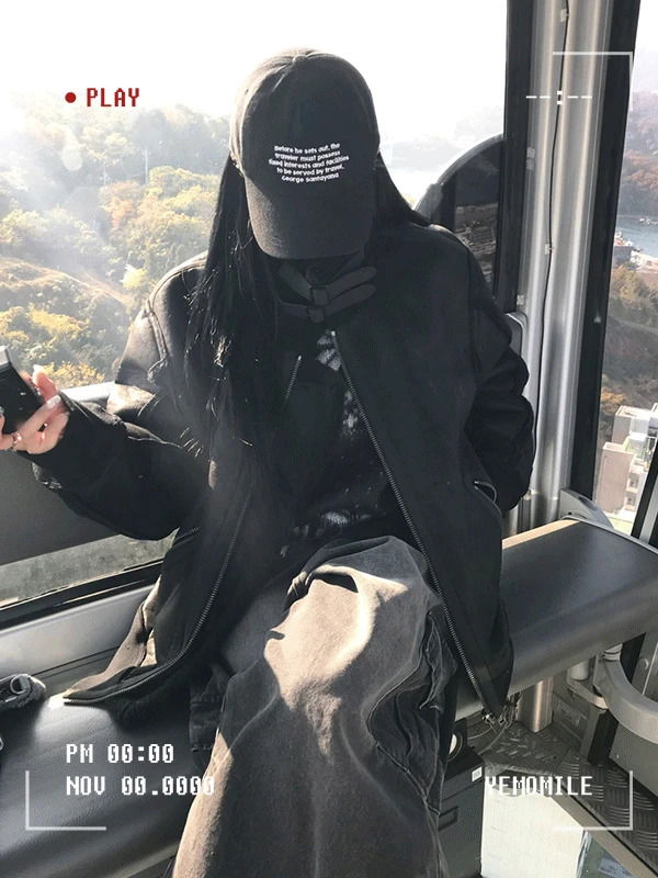 Crow High Neck Buckle Leather Shearling