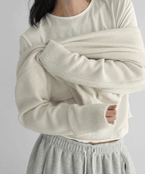 ベイポルウールベーシックVネックニット