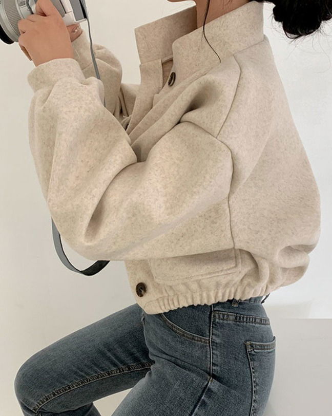 Short Buttoned Front Jacket