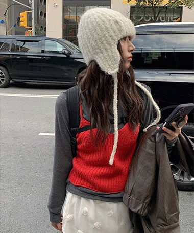 Louis Pogle Fur Earflap Knitwear Beanie 帽子