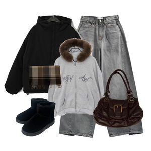 데님,패딩자켓,집업&점퍼 코디