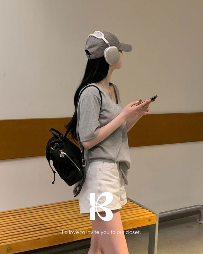 ゲットアップスナップボタンクロップドTシャツ