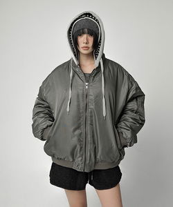 Dentyl Oversized Hood Bomber Jacket