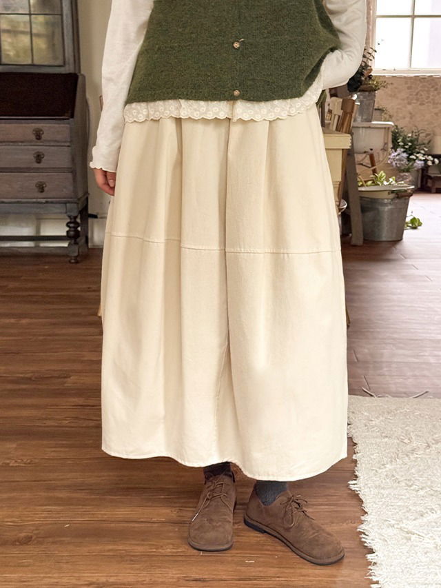 Oversized S-2XL Pirate Peach Fleece-lined Split Pumpkin Banding Long Skirt 裙子