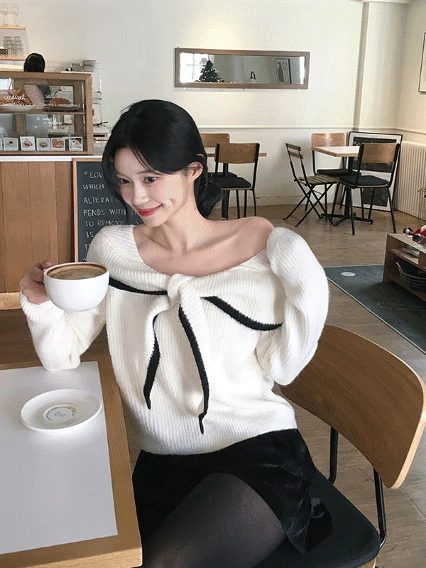 ヘリリボン配色オフニット