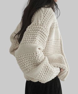 Bezley Punching Knitwear Two-Way Zip-Up