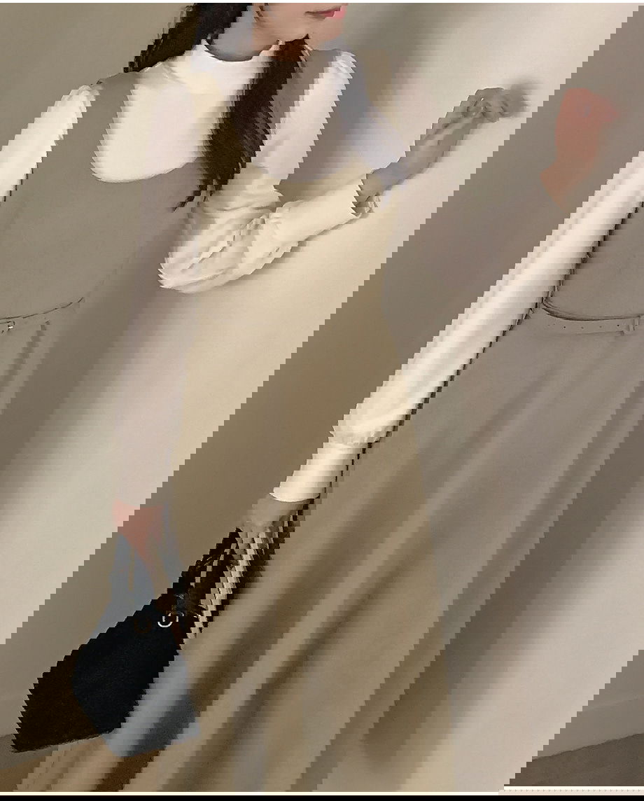 리리앤코 르시엘린 벨트 플레어 뷔스티에 롱 원피스