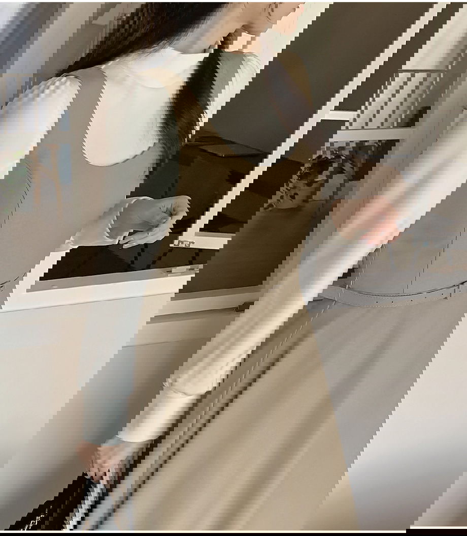 리리앤코 르시엘린 벨트 플레어 뷔스티에 롱 원피스