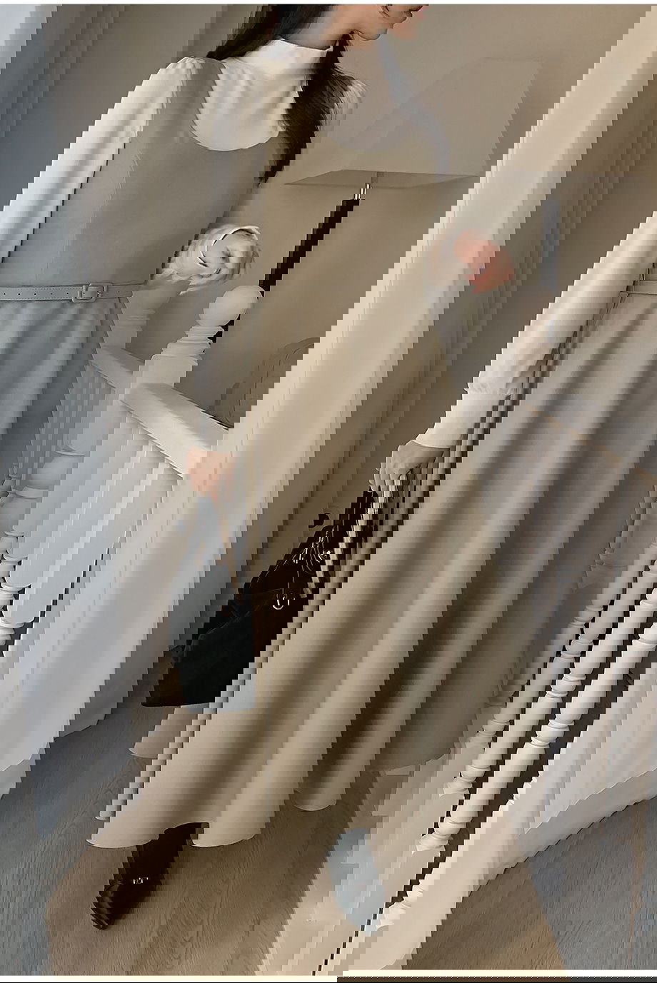 리리앤코 르시엘린 벨트 플레어 뷔스티에 롱 원피스