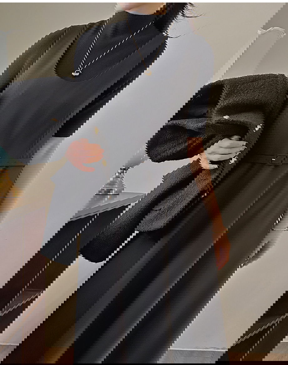 리리앤코 르시엘린 벨트 플레어 뷔스티에 롱 원피스