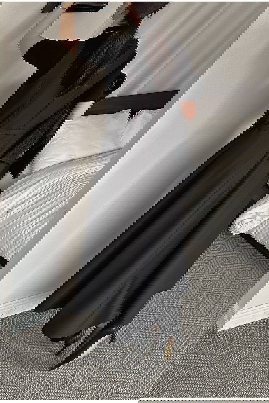 리리앤코 르시엘린 벨트 플레어 뷔스티에 롱 원피스