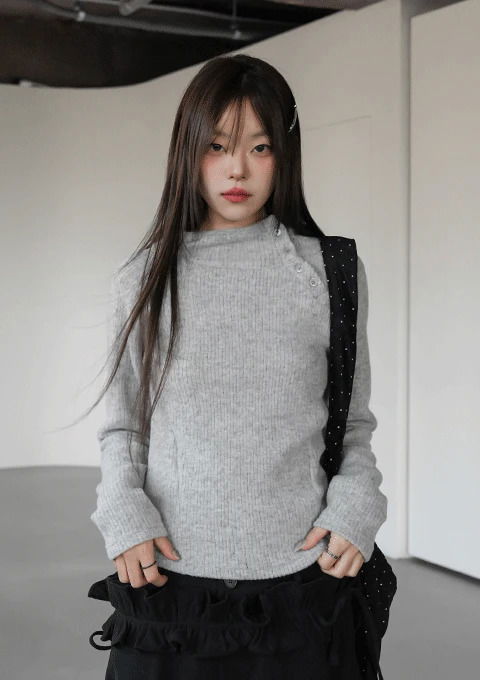 블셋 하이넥 후드티셔츠