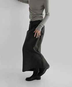 Heint Wool Fleece-lined Minimal Long Skirt