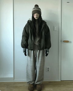 Matte Snap Hooded Padded Jacket * All colors available for same-day shipping