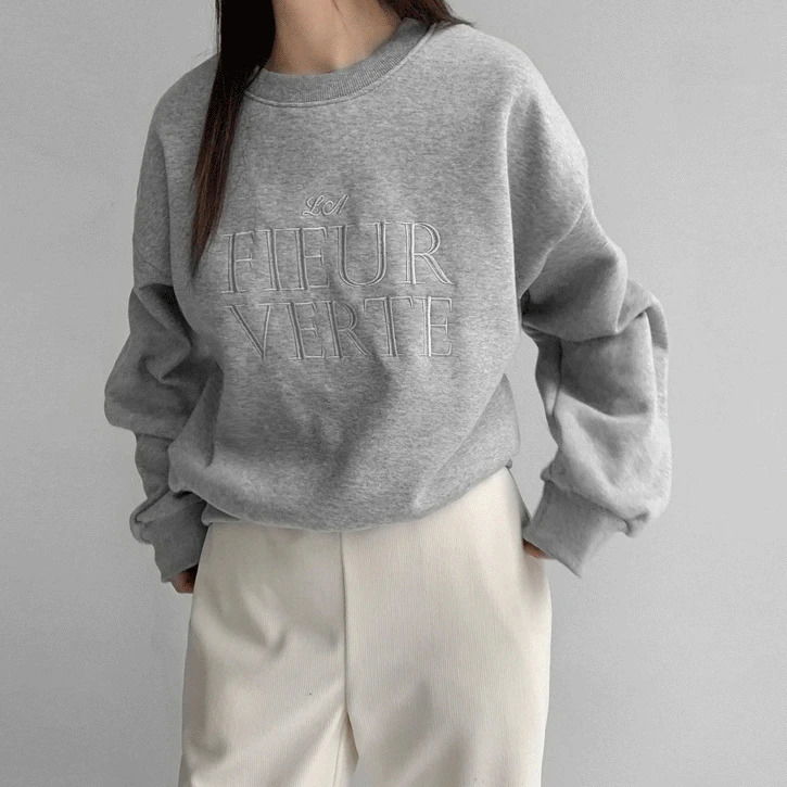 Bert Lettering Cropped Embroidery Sweatshirt 長袖上衣