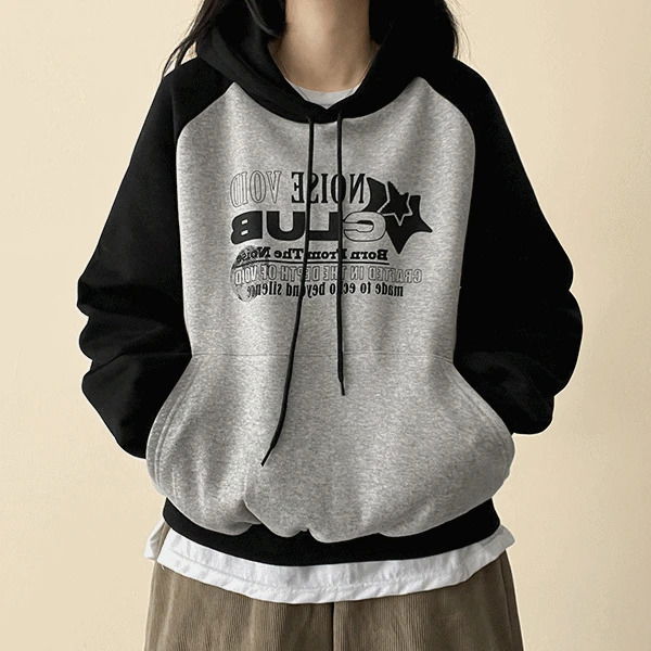 노잉 배색 나그랑 기모후드 (4color) H&L