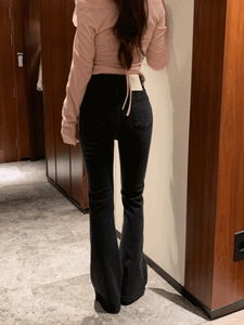 (겨울신상/발열기모) 엠버 브러쉬 워싱 기모 스판 부츠컷 데님 팬츠