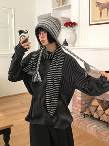 ANGORA STRIPE SLIM MUFFLER